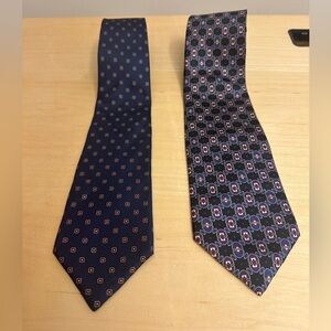 Christian Dior silk ties. Blues and multi colors